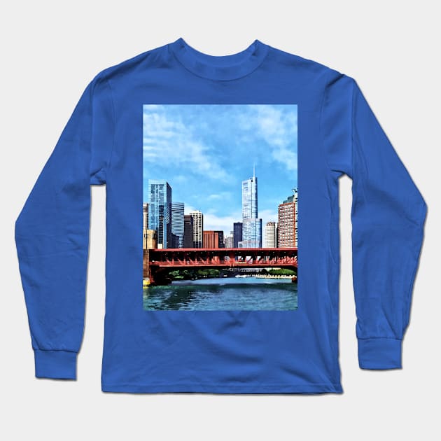 Chicago IL - Lake Shore Drive Bridge Long Sleeve T-Shirt by SusanSavad